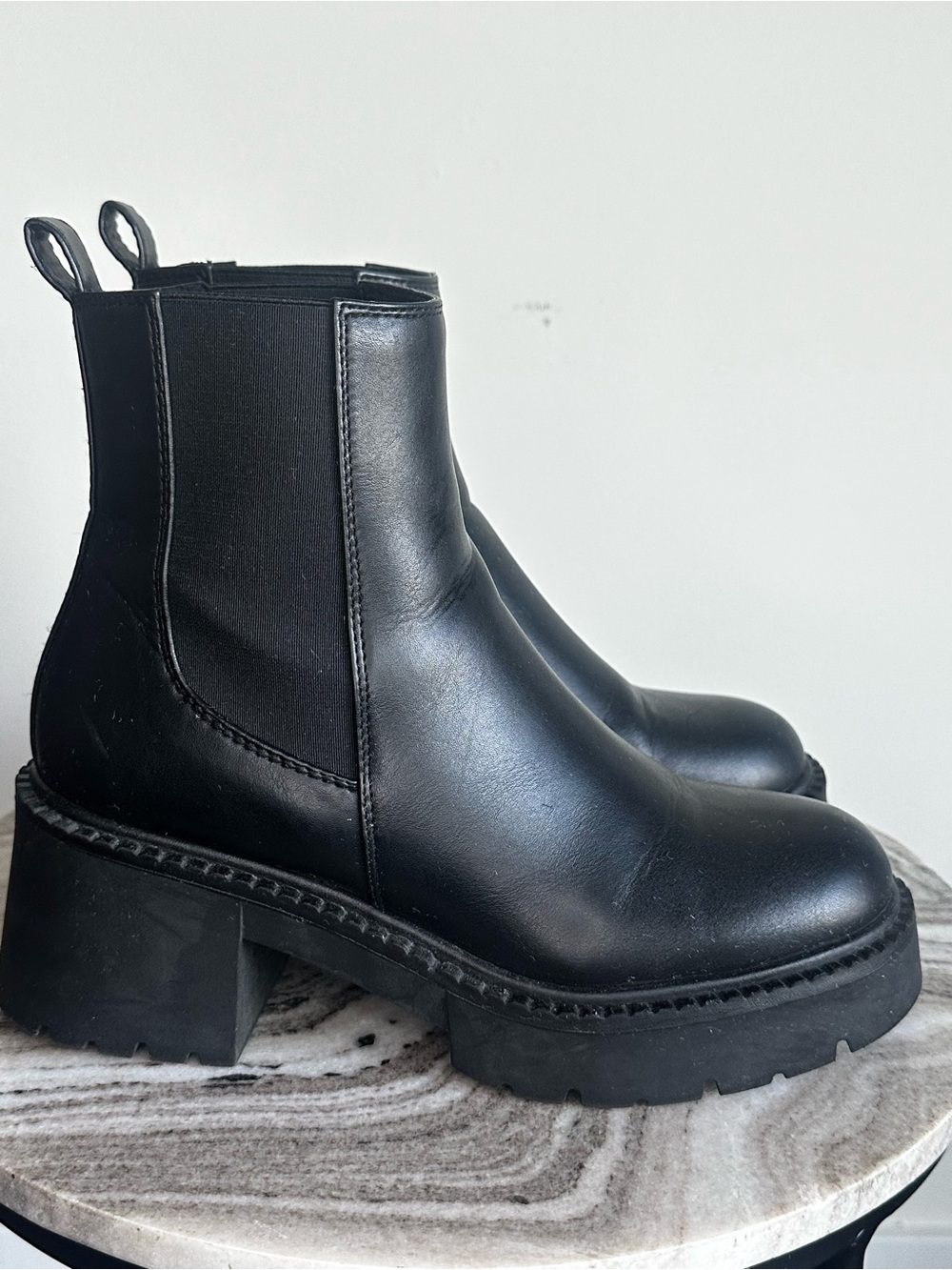 Madden Girl Black Chelsea Platform Ankle Boots - Women's